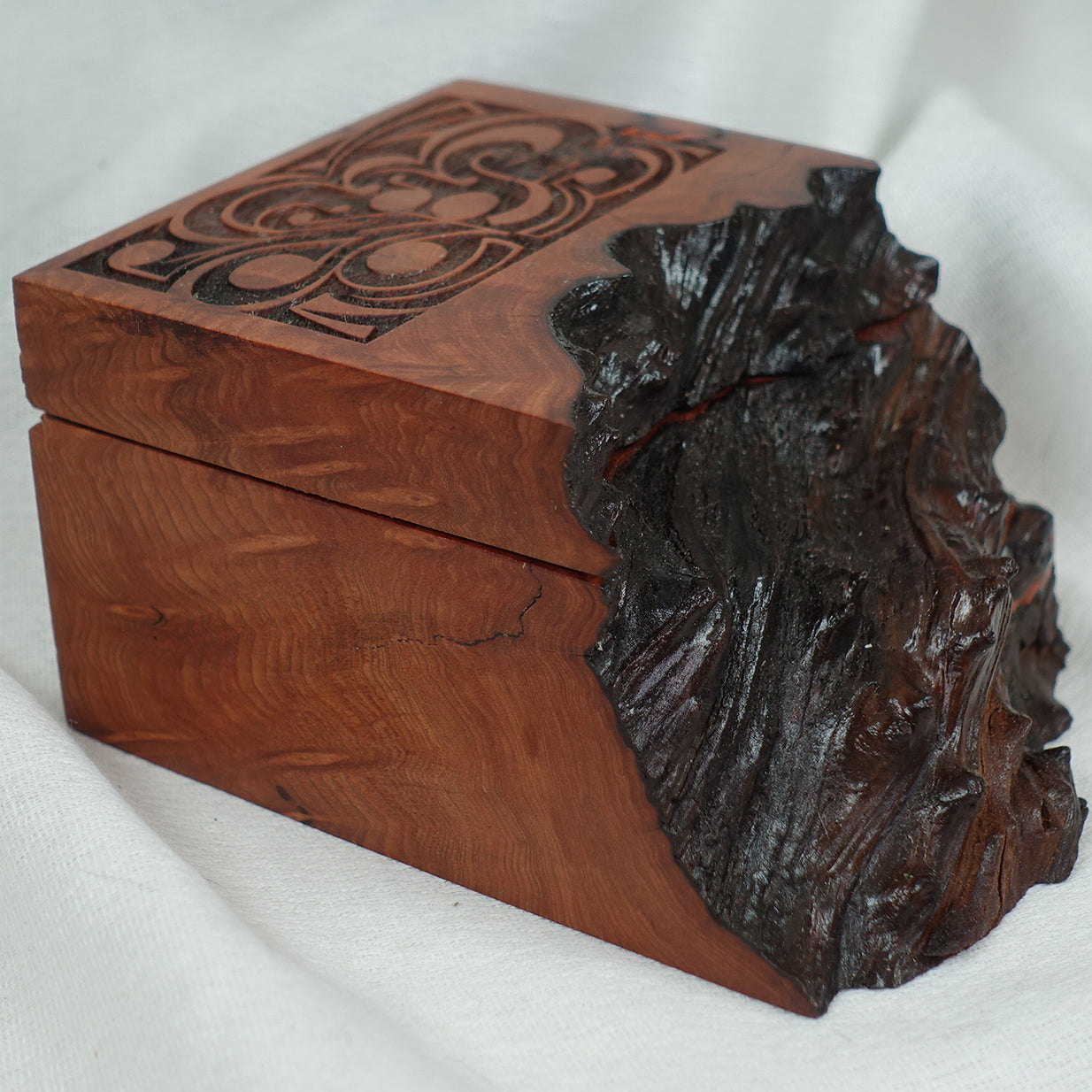 Redwood Keepsake Box with Geometric Design, Box - 16