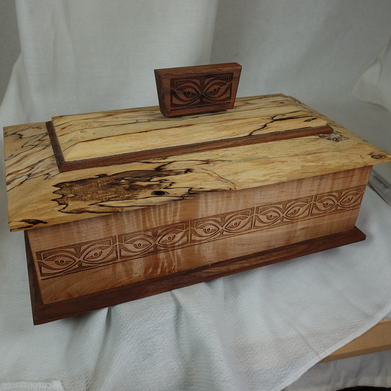 Spalted & Tiger Maple and Walnut Accents, Box - 14