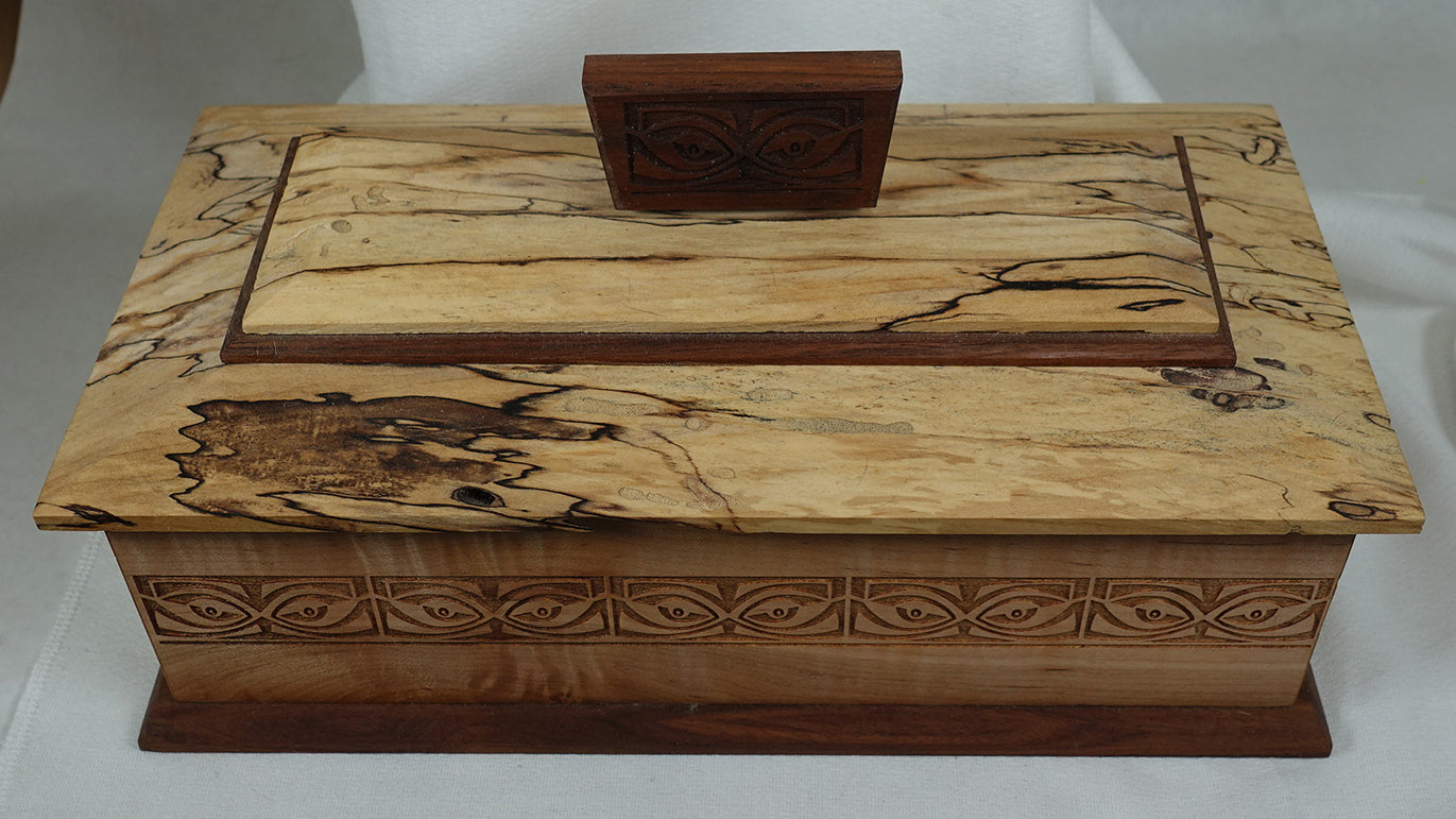 Spalted & Tiger Maple and Walnut Accents, Box - 14