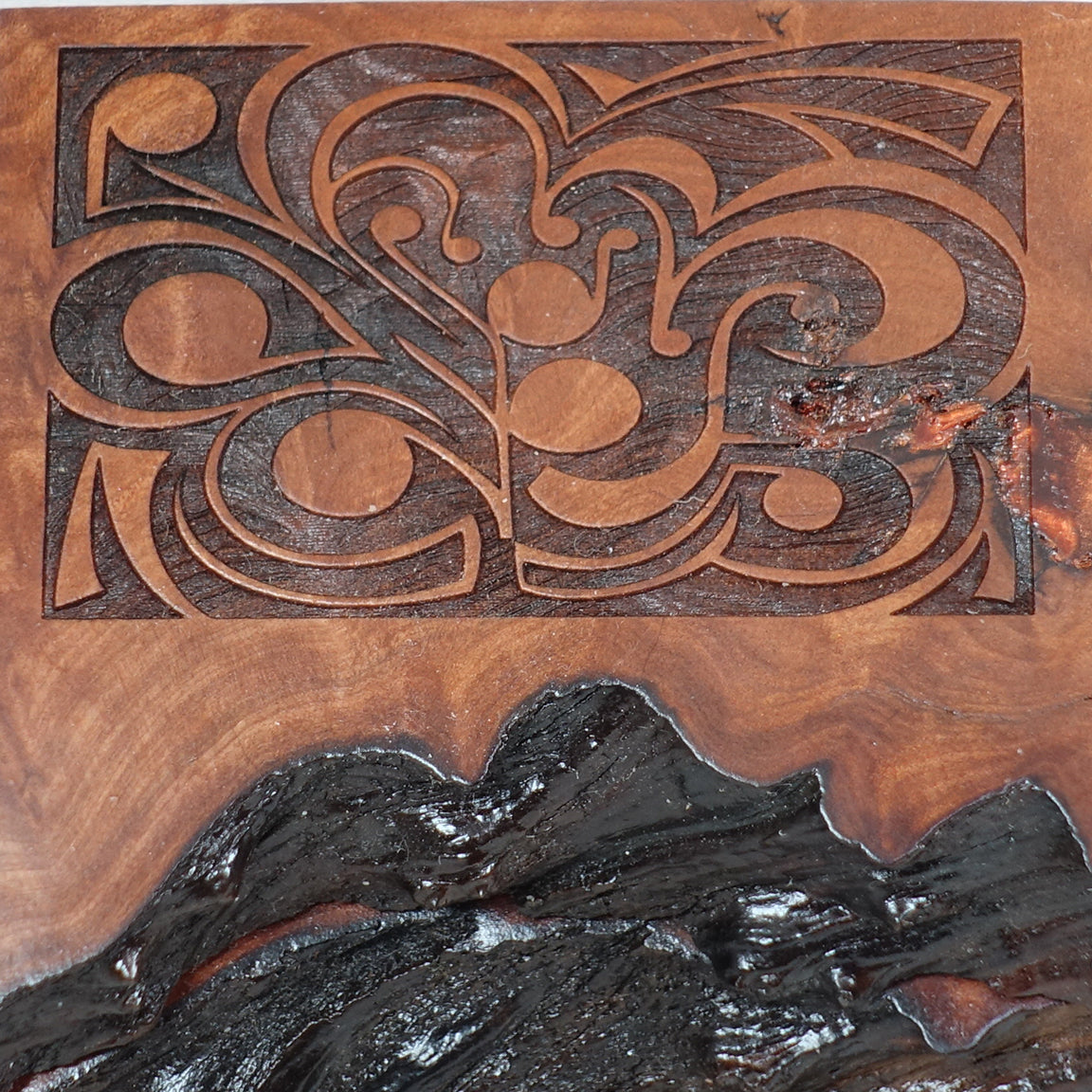 Redwood Keepsake Box with Geometric Design, Box - 16